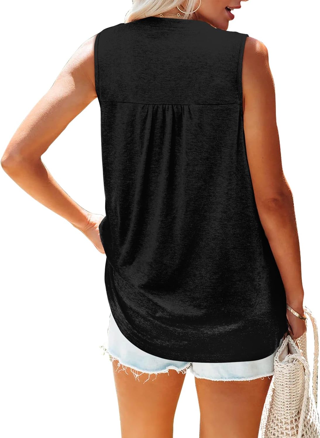 KISSMODA Women's Casual V Neck Tank Top - Image 3