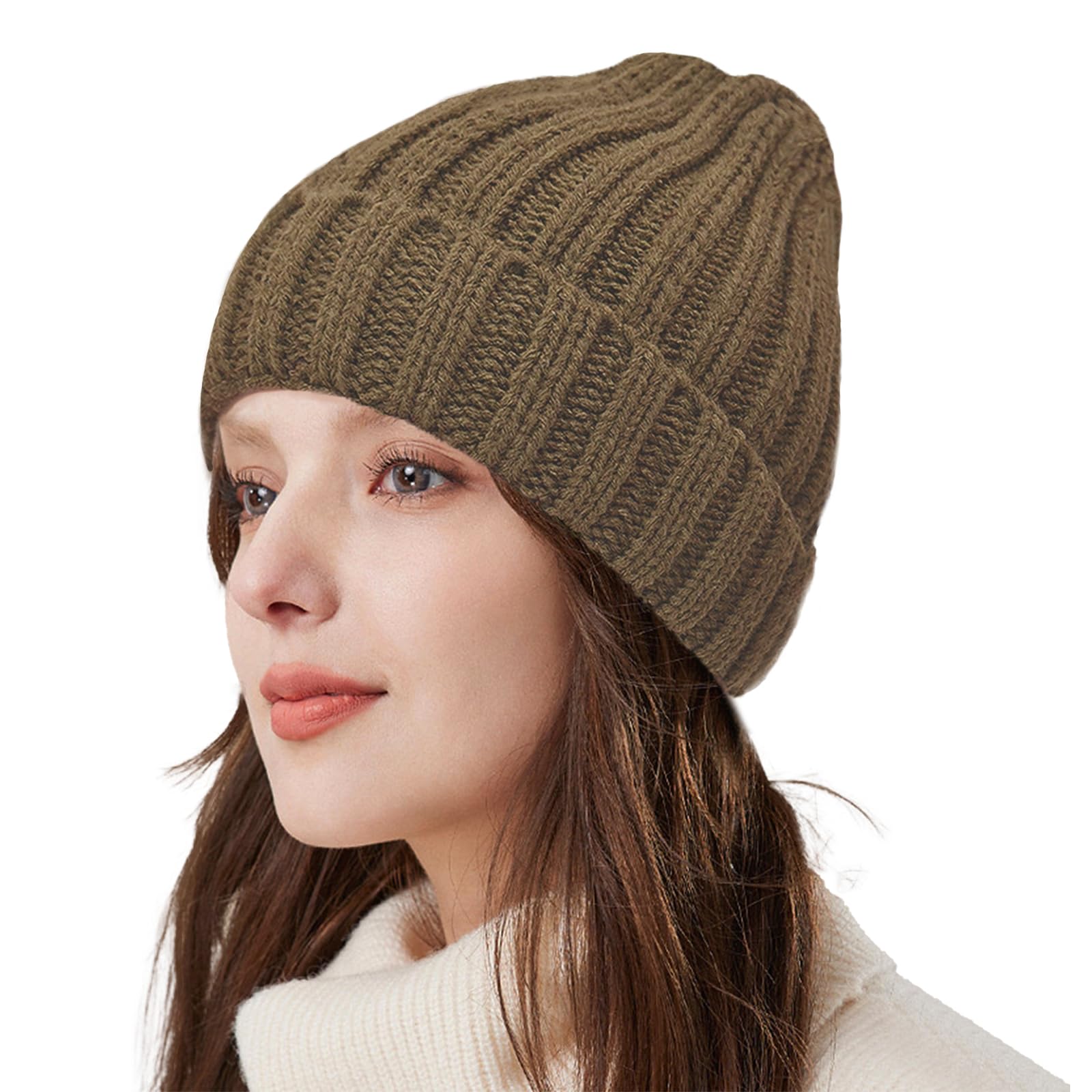 ZOORON 1 2 Winter Beanie for Women Soft Warm Slouchy Knit Hat Ski Stocking Cuffed Cap