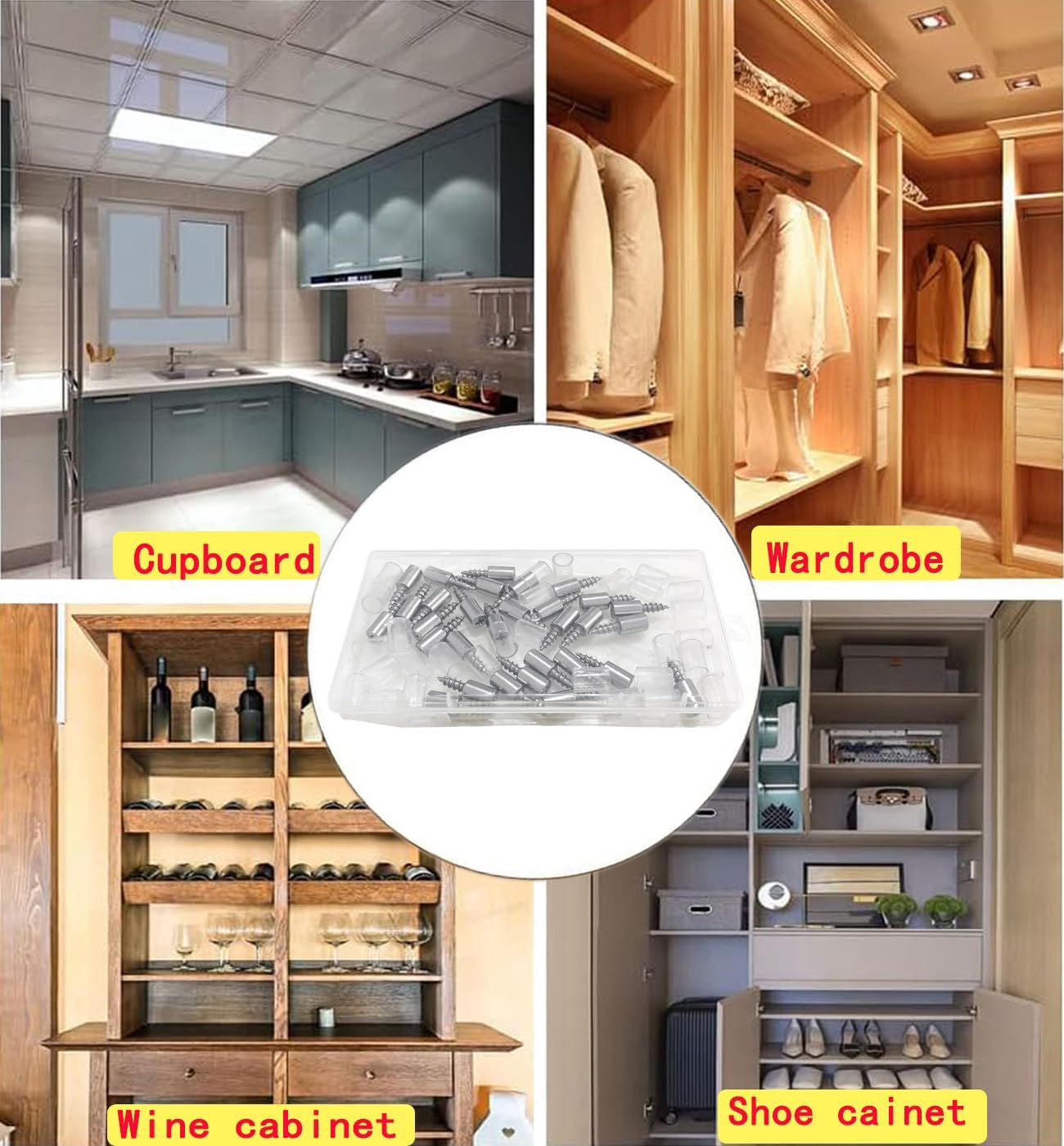 30 Pcs Shelf Support Pegs, Shelf Pins with Anti-Slip Silicone Sleeve,Shelf Pegs, Shelf Support Pegs,Bookshelf Pegs (Silvery White)