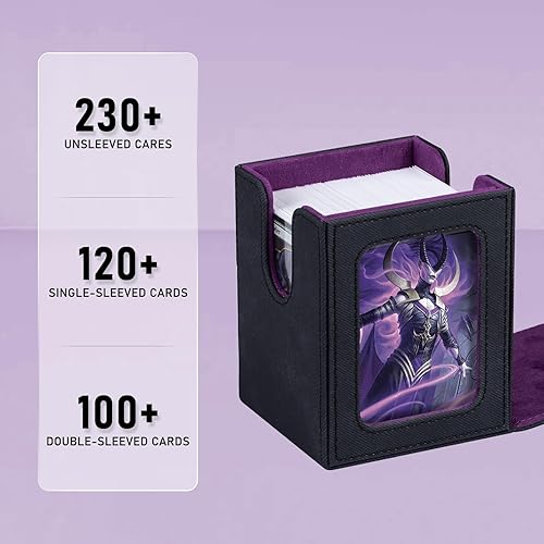 Miniatura 2 de Infinity Guard Caja de cartas para MTG, Magic Commander Deck Box se adapta a más de 200 tarjetas sin fundas para tarjetas comerciales TCG CCG (azul)