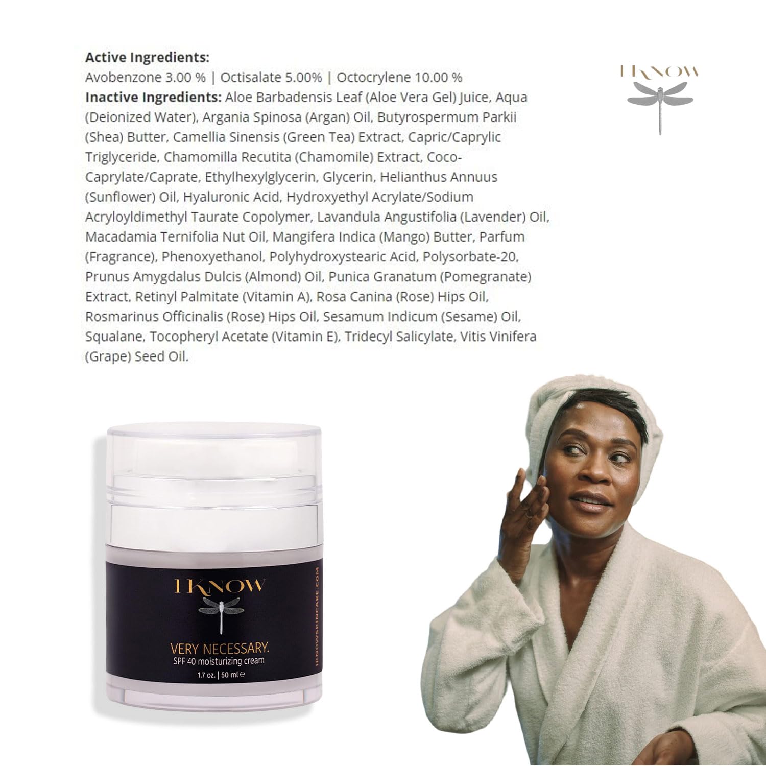 IKNOW VERY NECESSARY Broad Spectrum SPF 40 Skincare, Sun Protection Cream for UV Protection, Broad Spectrum SPF 40 Moisturizer Lotion for Pro-Aging, Spf 40 Facial Moisturizer and Sunblock - Image 7