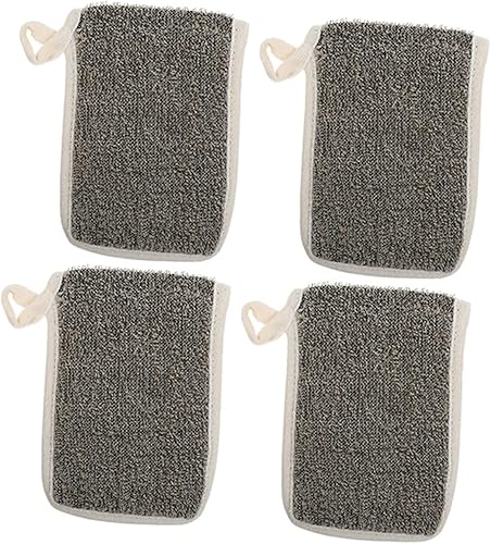 Bolsa organizadora de jabón de lino negro, 4 unidades, bolsa organizadora de esponja de limpieza, ahorradores de jabón para barra de jabón, red