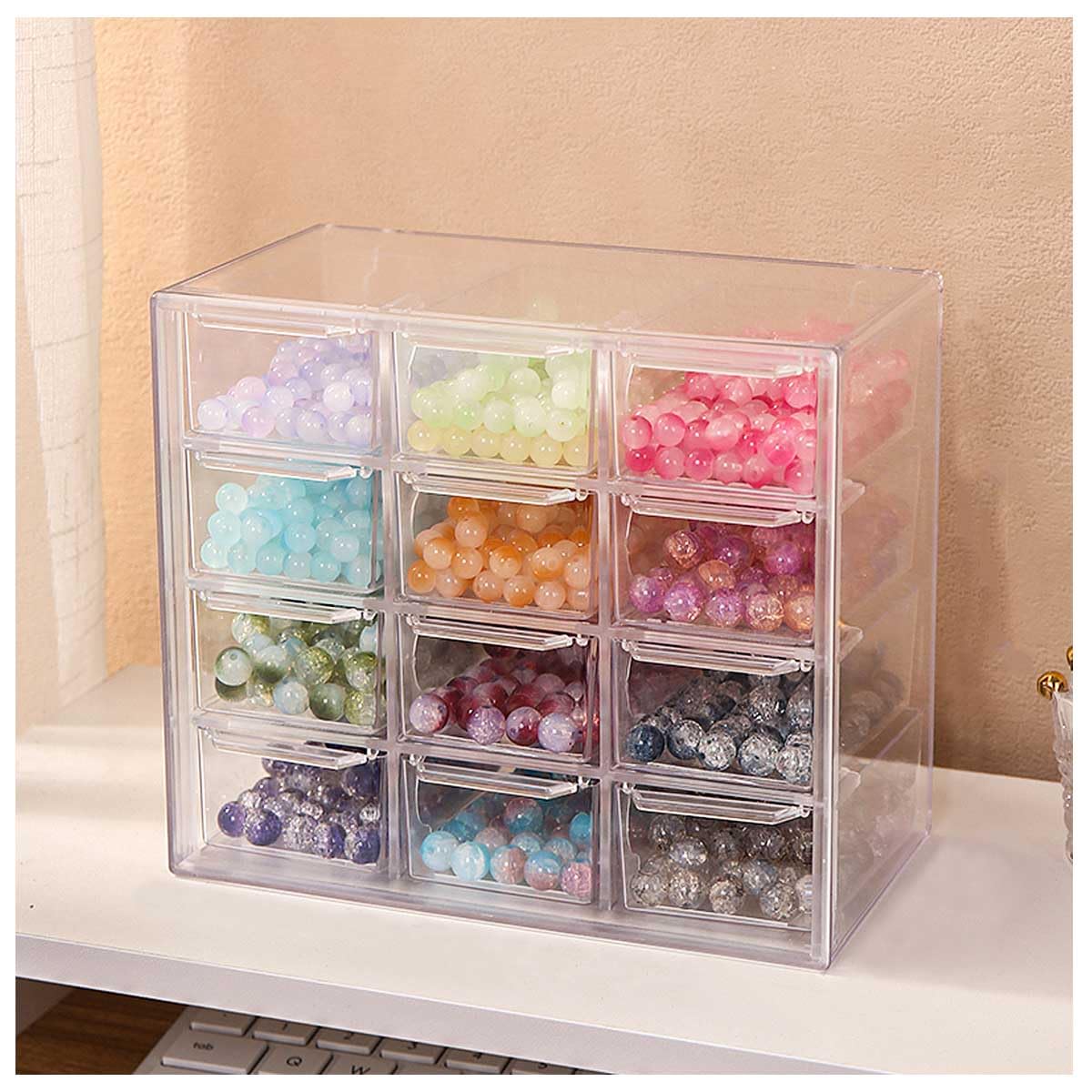 小さな丸い透明なプラスチックビーズの収納ボックス,クラフト,ハードウェア,ジュエリーオーガナイザーケース,1個 - AliExpress プラスチックビーズ収納ケース 12個 45 x 45 x 20 mm 収納クリアボックス ビーズ 耳栓 ジュエリー 小物