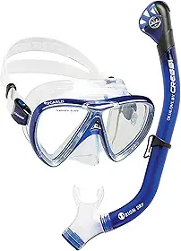 Cressi Kit de mergulho para adultos, máscara e snorkel seco – Equipamento de qualidade para descobrir o mundo subaquático | Ikarus & Orion Dry: Projetado na Itália