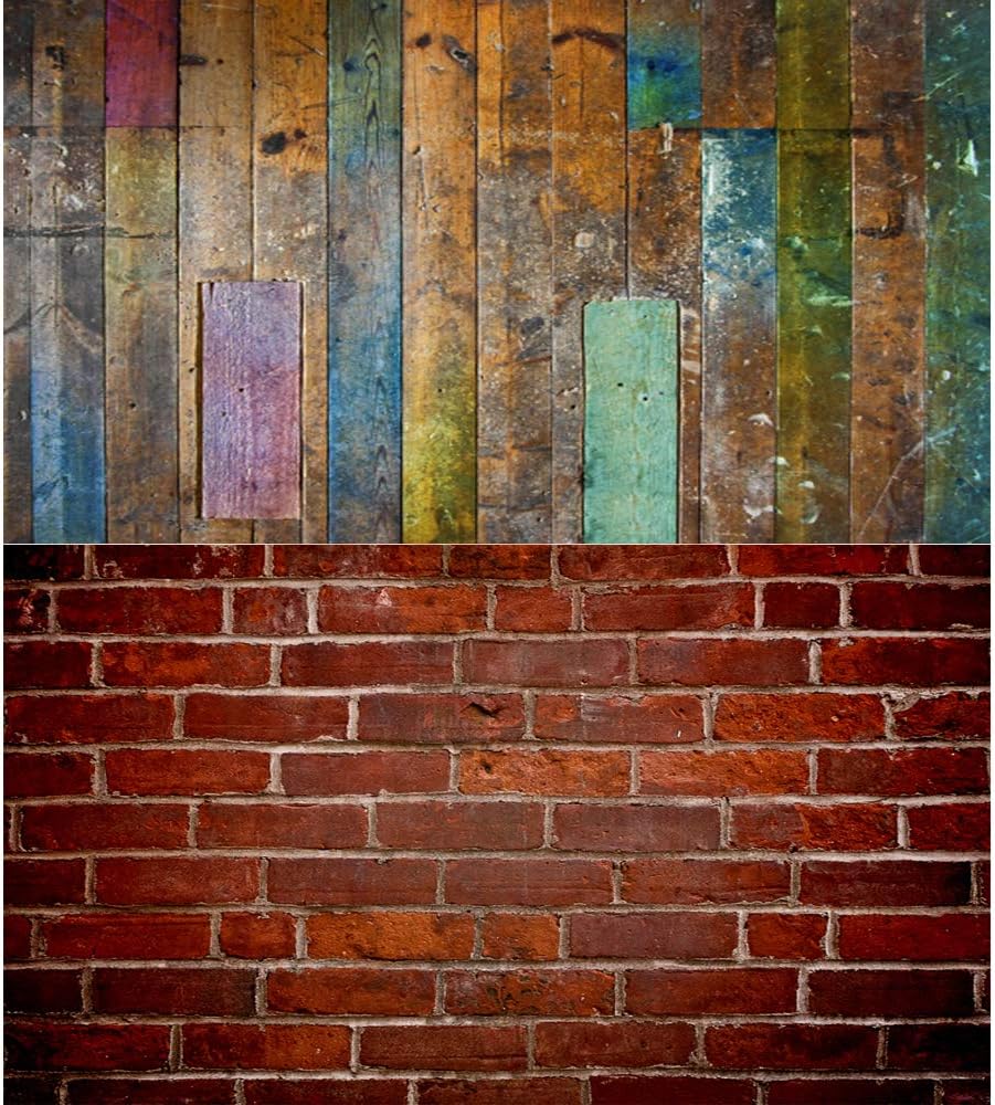 AOSTO Brick and Wood Background - Ins Photos Backdrop - Great for Food Manicure Photography - Double Sided 2 in 1 Waterproof Thick Paper Rolling Shipping DP-217