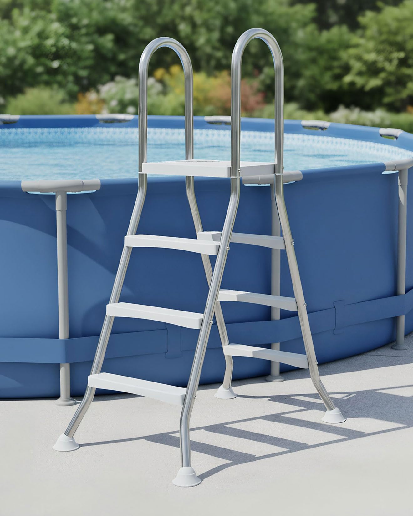 AIBOTY 2 Step Pool Ladder For Above Ground Up To 33"/85 CM Swimming Pool Wall Height, Heavy Duty Pool Ladder 550 lb Capacity,110cm