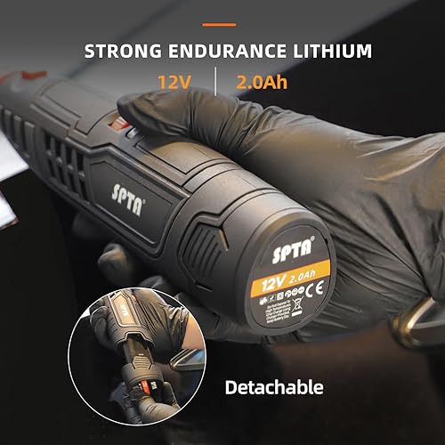 Miniatura 2 de SPTA - Herramienta giratoria inalámbrica, mini pulidora inalámbrica para automóvil, 36 unidades, batería de iones de litio de 12 V, IVT,
