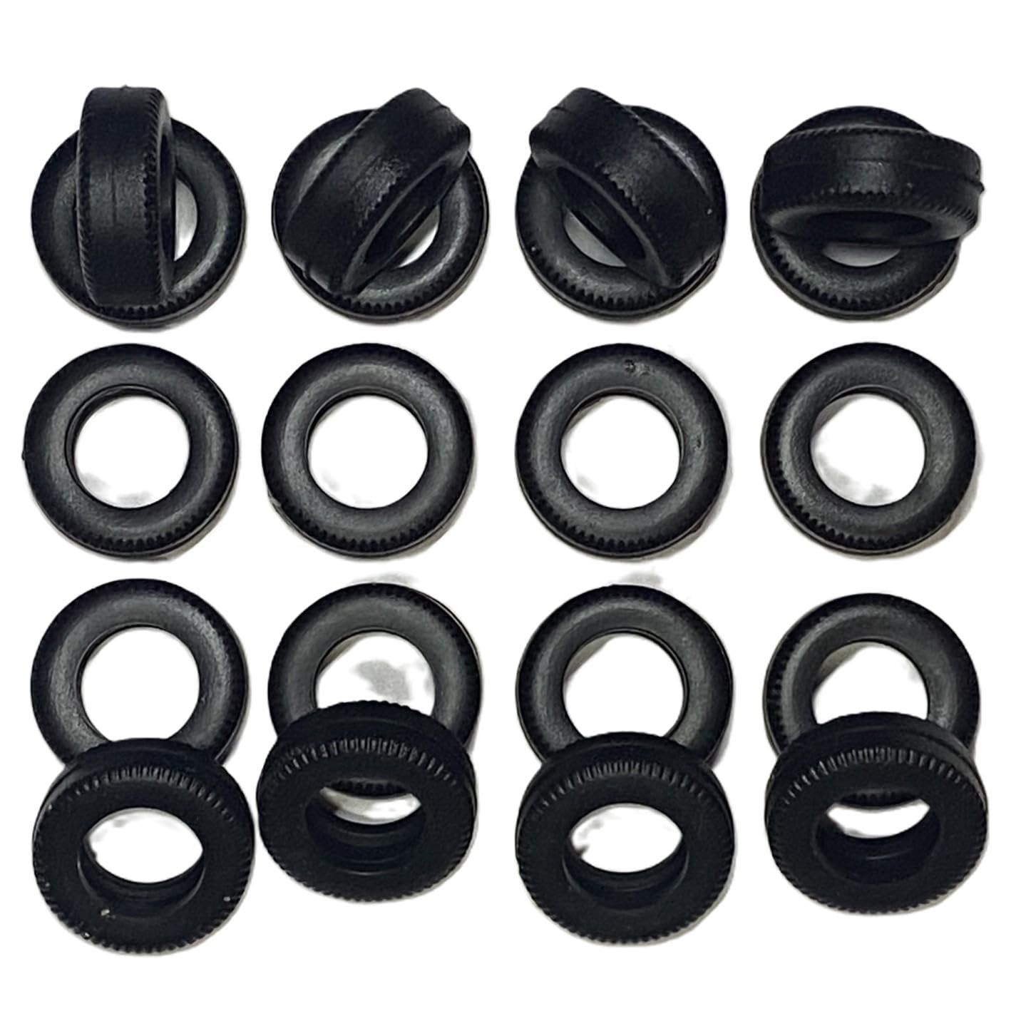 SSC 20 Front Wheels Tyres for Scalextric Slot Cars, Super Grip Slick Replacement Tyres Spare Accessory, Compatible with C75, C94 & 190 SL FJ Mercedes, Body Fixing Tyre Set