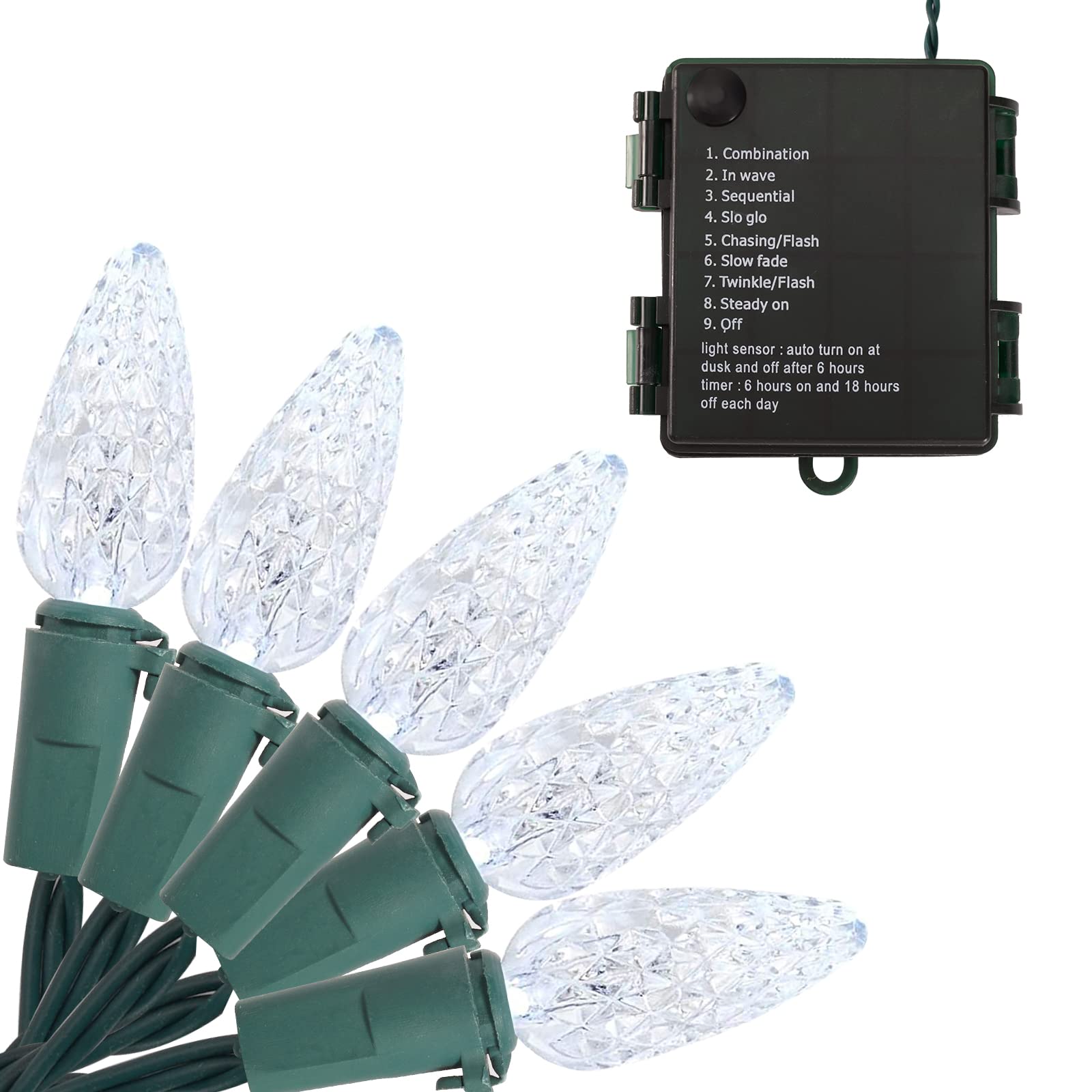 Buy C6 Christmas Lights, 50 LED 26FT Strawberry Battery Operated