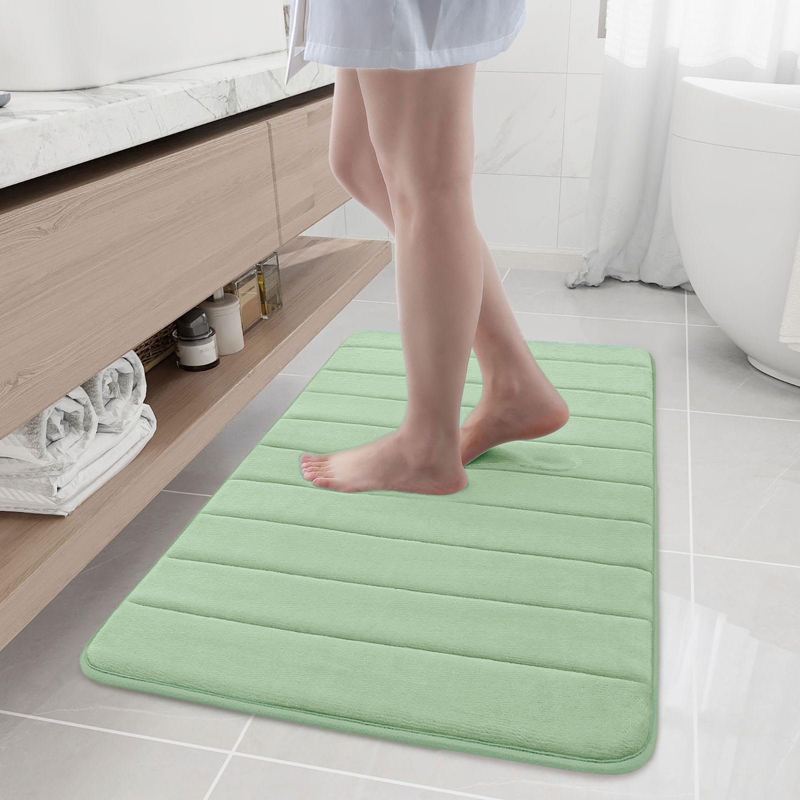 Buganda Memory Foam Bath Mat, 40" x 24", Ultra Soft and Non-Slip Bathroom Rugs, Water Absorbent and Machine Washable Bath Rug Runner for Bathroom,