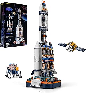 YESHIN Raketen Bausteine Modell, Weltraum Spielzeug Bauset für Teenager und Erwachsene, Rakete Modellbausatz als Geschenk/...