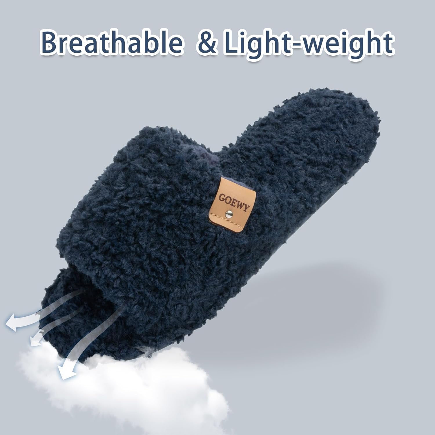 Fuzzy Open Toe Slippers for Women Indoor Cozy Memory Foam Slip On House Slides Shoes Gifts for Womens Her Mom - Image 5