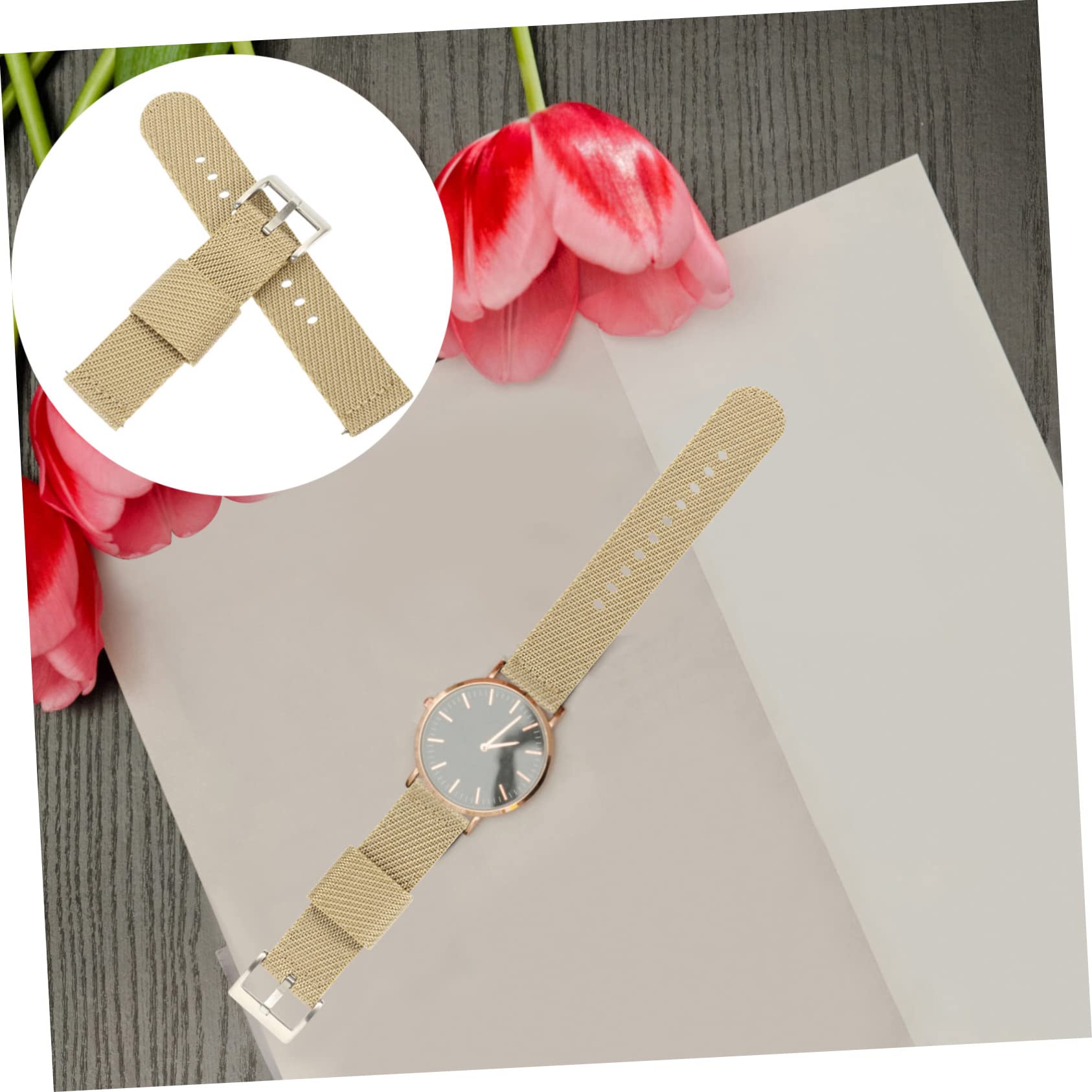 Uonlytech 2 Pièces Bracelet En Nylon Bracelet De Montre Pièces De Montre Remplacement De Bracelet De Réglable Bracelets De Pour Femmes Homme Composant Boucle Acier