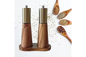 Gold Salt and Pepper Grinder Set, Pepper Mill with Ceramic Core, Modern...