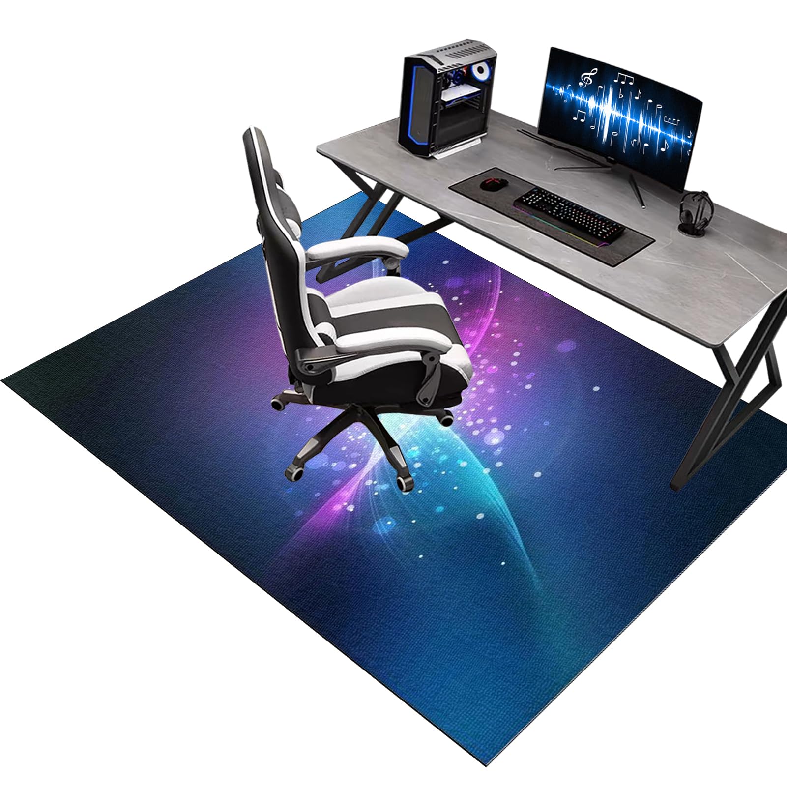 Desk Chair Protector Carpet, Gaming Chair Mat for Carpet Floor, Office Chair Mat for Carpeted Floor, Non-slip Hardwood Floor Chair Mat, Floor Protector for Rolling Chairs, Chair Underlay 180 x 230 cm