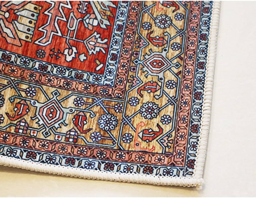 ヴィンテージ ぺルシャジュータン 花柄ドラゴンデザインラグ Amazon