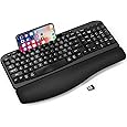 X9 Ergonomic Wireless Keyboard with Wrist Rest - Comfort Meets Productivity - USB Computer Keyboard Wireless with 104 Quiet Keys and 2 Tone Finish - PC Desktop and External Laptop Keyboard