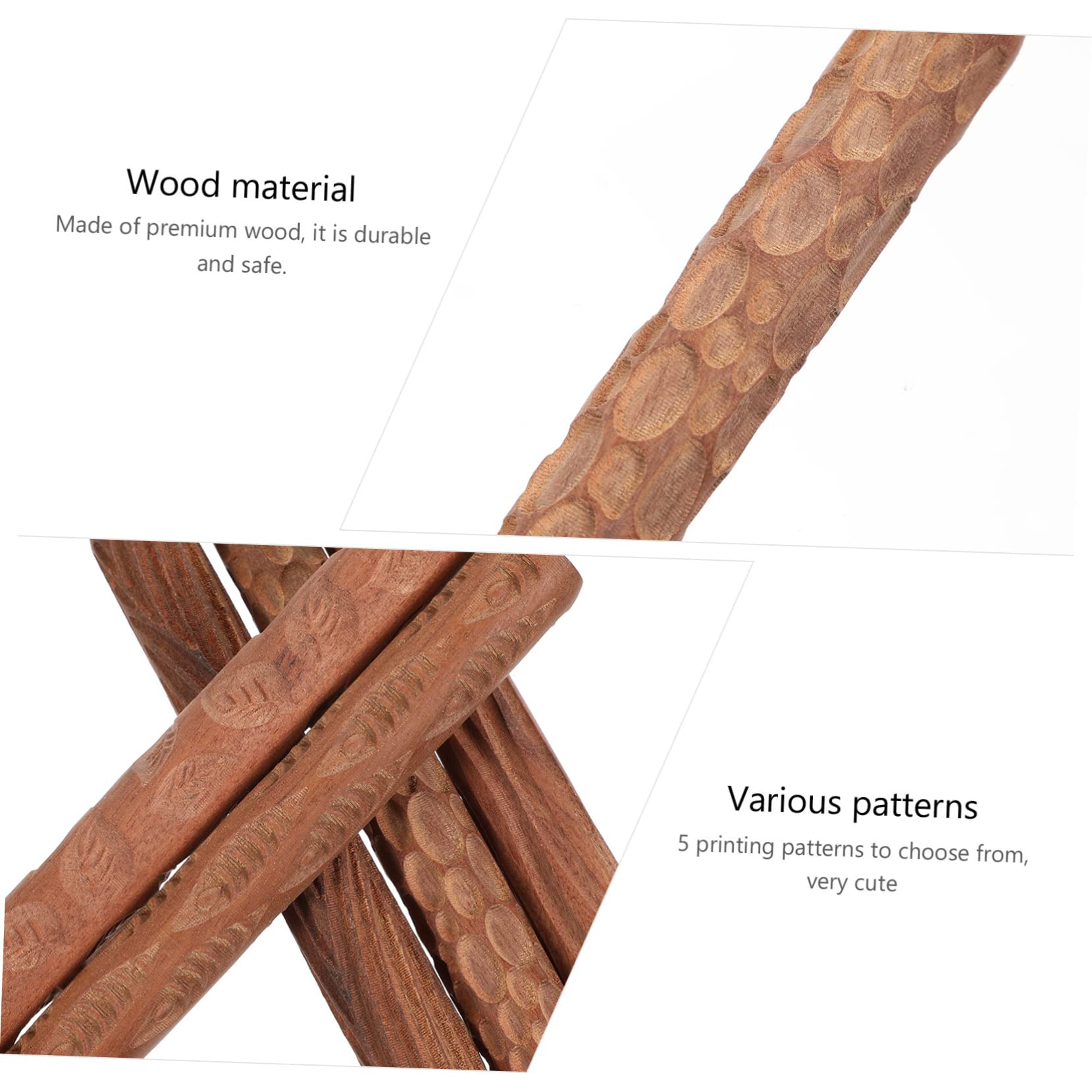 IMIKEYA Rullo per Modellare Argilla in Legno 5 Pezzi, Facile da Usare e Pulire, per Ceramica e Progetti Fai da Te Artigianali