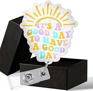 Positive Badge Reel Motivational It's a Good Day to Have a Good Day Badge Holder Retractable Clip Inspirational Gifts for Nurse Nursing Student Doctor RN CNA Coworkers Office Worker