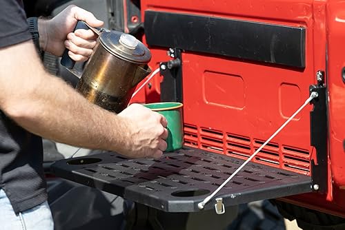 Miniatura 5 de Rough Country Mesa plegable para puerta trasera para Jeep Wrangler JK 10630 2007-2018, color negro