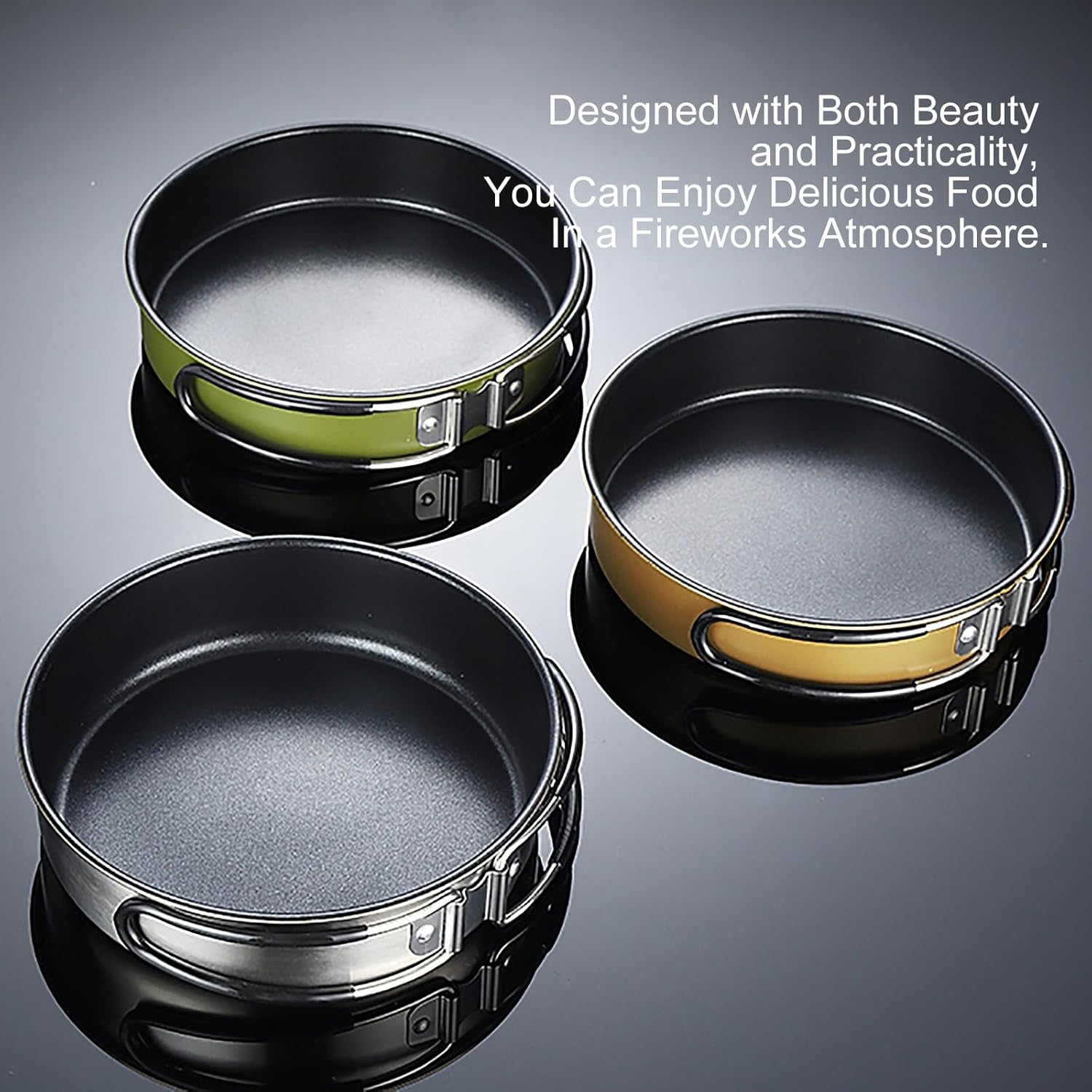 WHYATT Camping Pans, Camping Cook Set, Folding Cookset Camping and Pans Set, for Backpacking, Hiking, Picnic