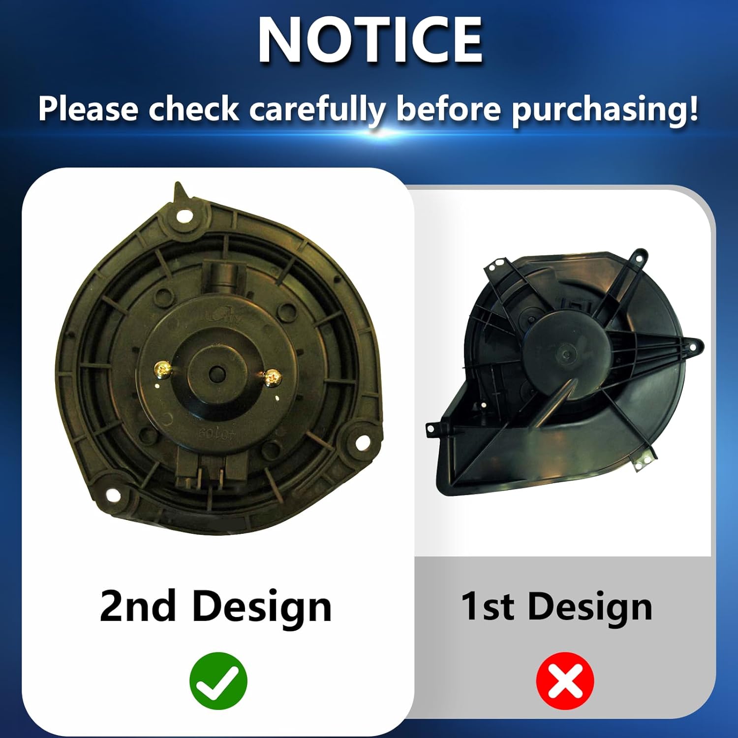 ABS Heater Blower Motor Fan Fits for Buick Lesabre/Cadillac Deville/Pontiac Bonneville 2002 2003 2004 2005, Cadillac Seville 2003-2004, Oldsmobile Aurora 2002-2003, Replaces 89018521 700110 GM3126126