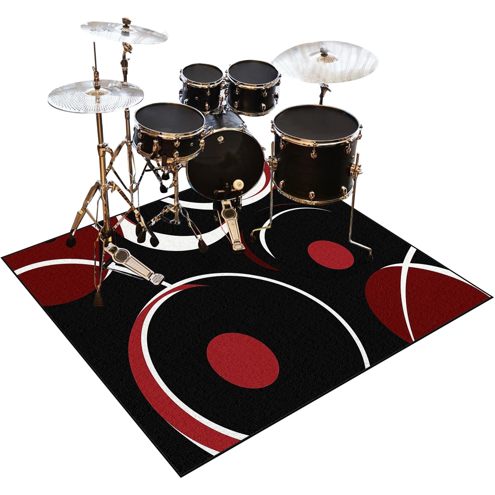 Tappeto per Batteria Tappeto a Tamburo Insonorizzato Drum Tappeto 160 x 140 cm Tappetino per Batterie Elettroniche Rullante Acustica Snare Drum Strumenti Musicali Tappeti Antiscivolo per Batteria