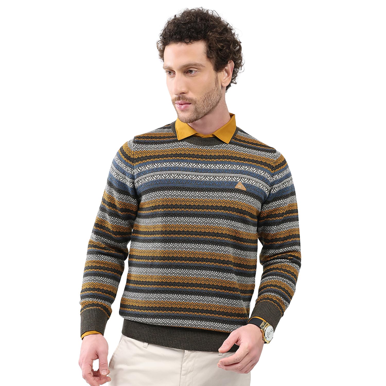 monte carlo Men Striped Pullover | Regular Fit Full Sleeve Round Neck Sweater | Stylish Winter Knitwear for Casual & Office Wear (Pack of 1)-picture-52