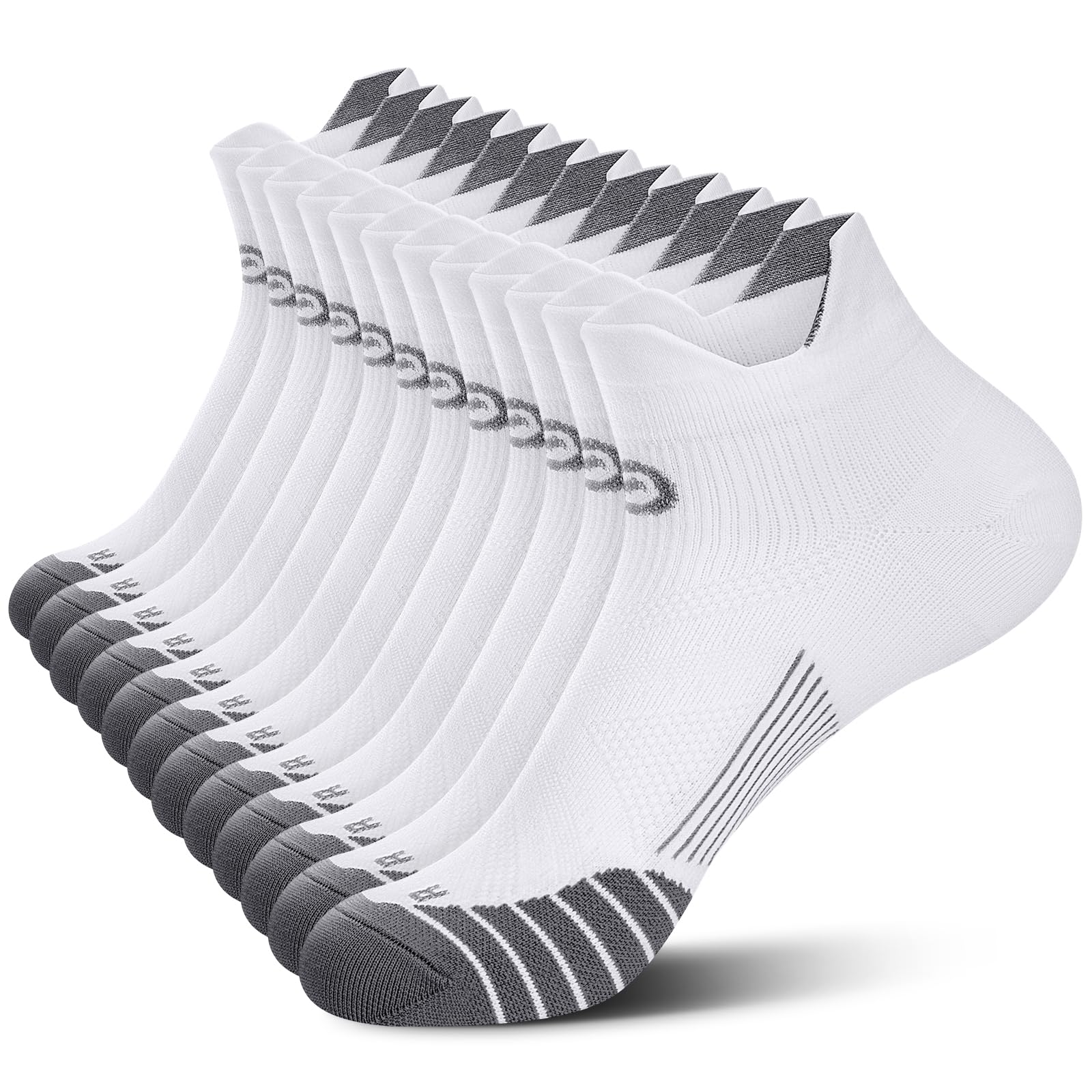 PAPLUS Ankle Compression Sock for Men and Women 2/4/6 Pairs, Low Cut Compression Running Sock with Ankle Support