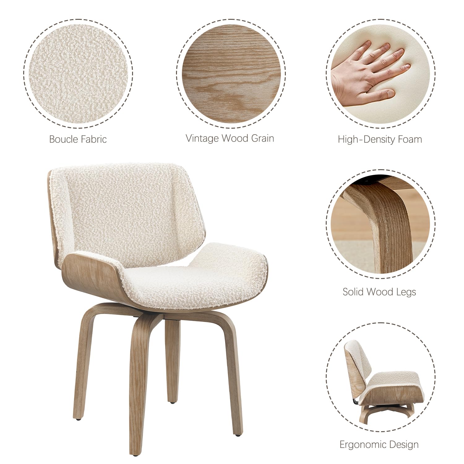 Amazon.com - Zouron Swivel Dining Chair, Fabric Upholstered