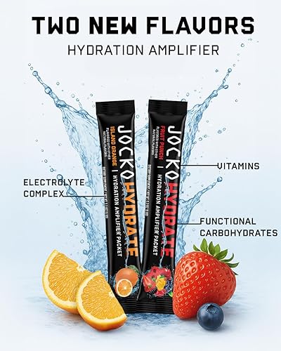 Miniatura 8 de Jocko Fuel Hydrate Electrolytes Powder Packets Bundle (Fruit Punch + Island Orange) - Paquetes amplificadores de hidratación para recuperación,