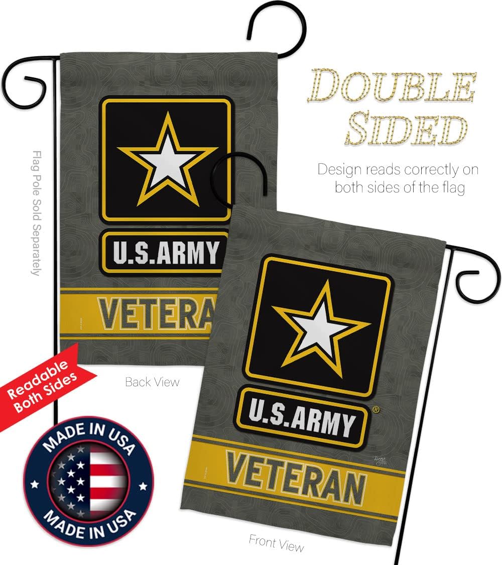 US Army Veteran Garden Flag - Armed Forces Rangers United State American Military Retire Official - House Decoration Banner Small Yard Gift Double-Sided Made in USA 13 X 18.5 - Image 3