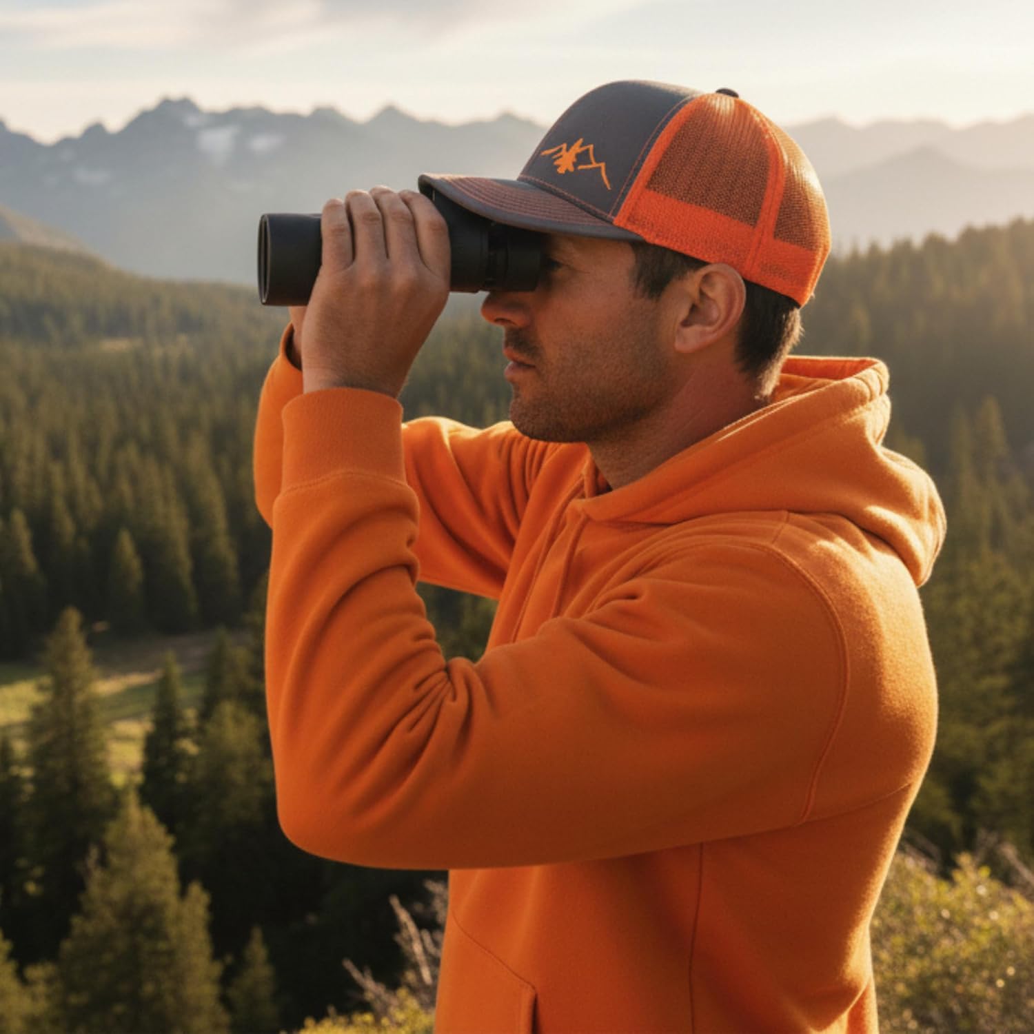 LINDO Trucker Hat [ Great Outdoors Design ] for Men and Women: Mid Profile Cap with Breathable Mesh Back and Adjustable Snap - Image 3