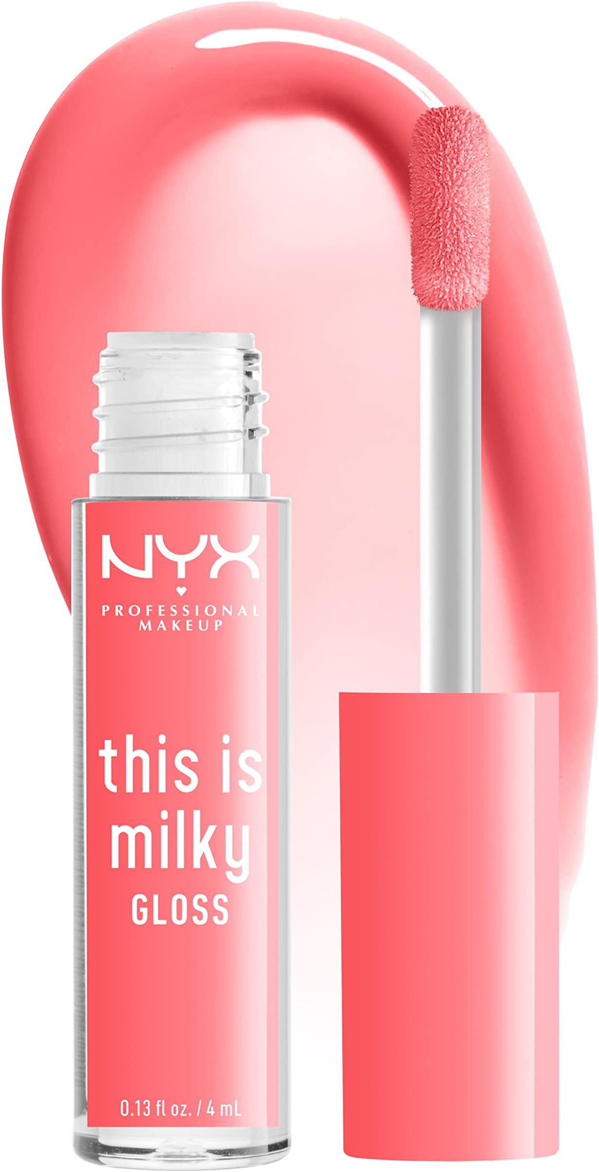 NYX PROFESSIONAL MAKEUP This Is Milky Gloss, Vegan Lip Gloss - Moo-dy Peach
