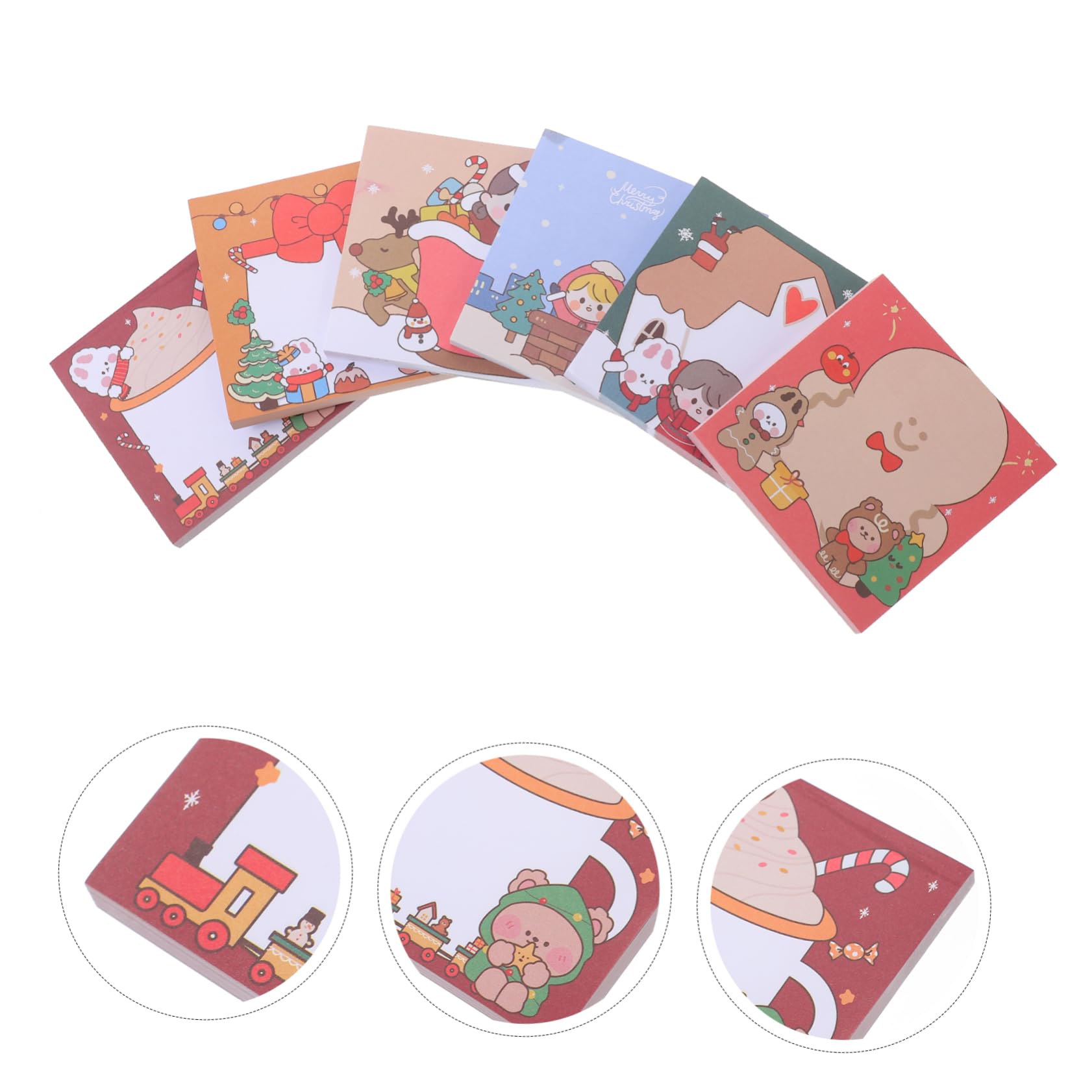 VILLCASE 24stücke Weihnachts- Haftnotizen Selbstklebende Notizzettel Für Schule Büro Und Zuhause Verschiedene Designs Für Nachrichten Und Erinnerungen