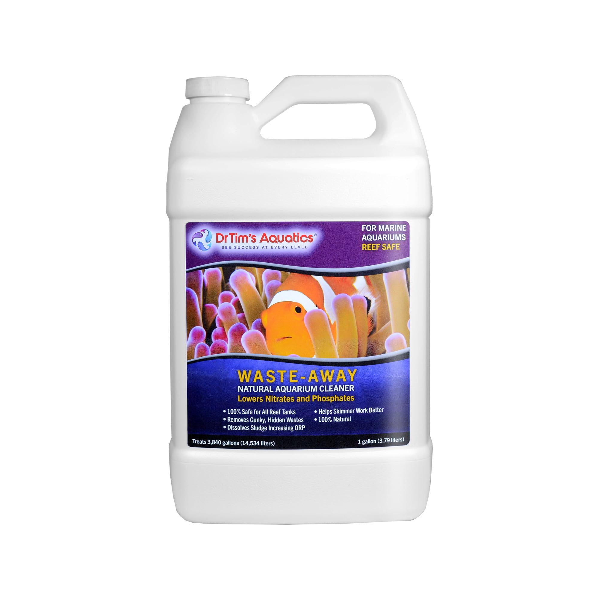 DrTim’s Aquatics Waste-Away Reef – 128 oz – Natural Maintenance Formula – Helps Break Down Hidden Organic Waste, Supports Flow & Clarity, Keeps Filters Running Freely