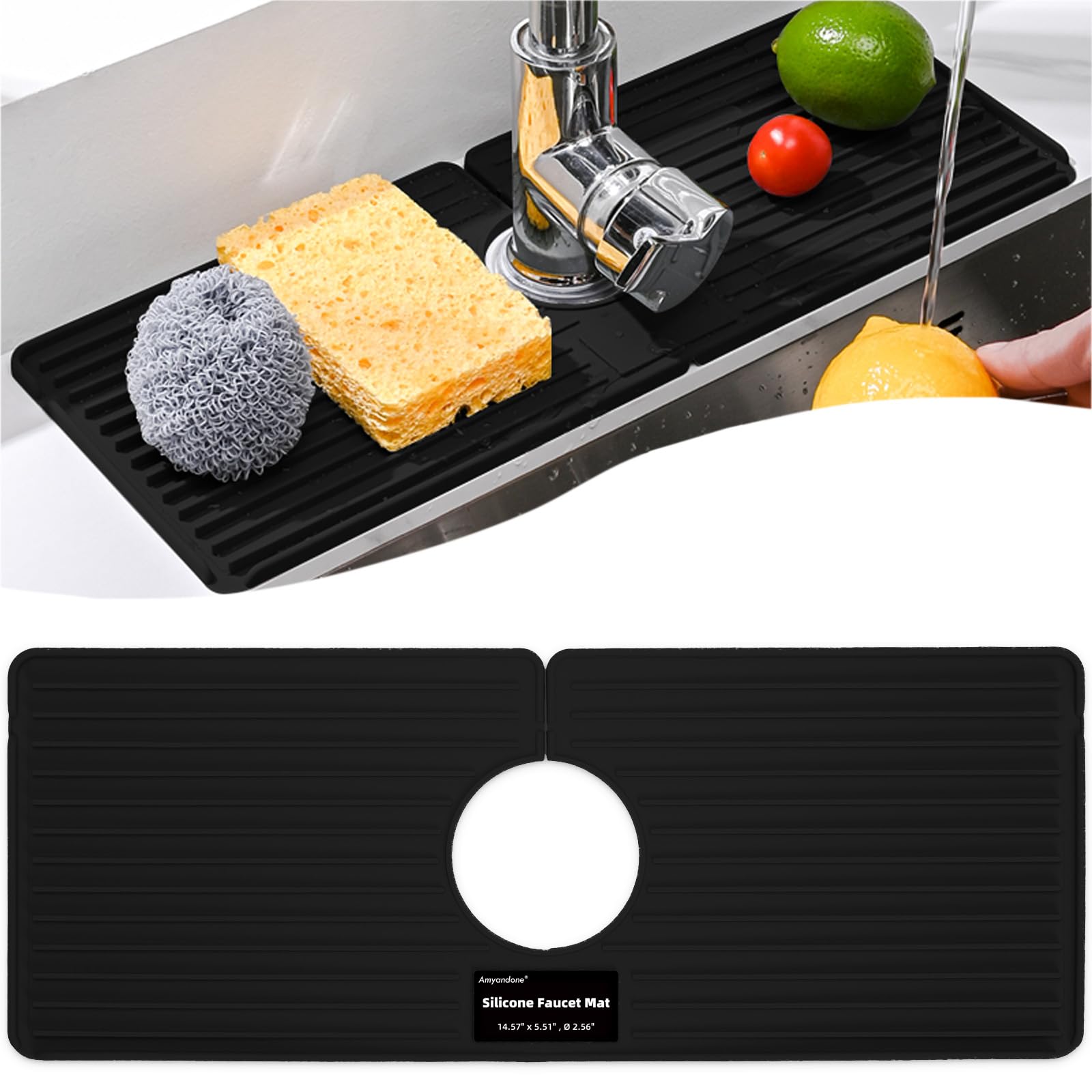 Tapis de robinet pour évier de cuisine propre et plateau organiseur de vaisselle