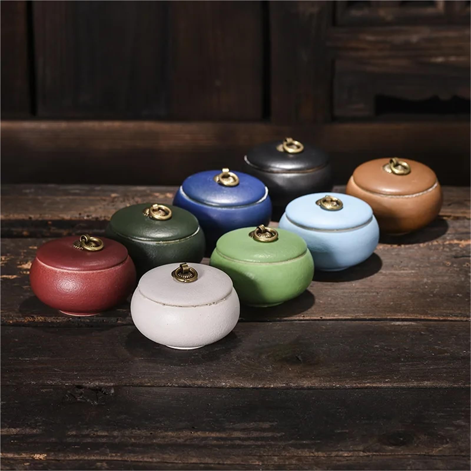Lata De Té De Cerámica Tarro de almacenamiento cerámica Color creativo, botella té y café multifuncional, contenedor lata viaje portátil