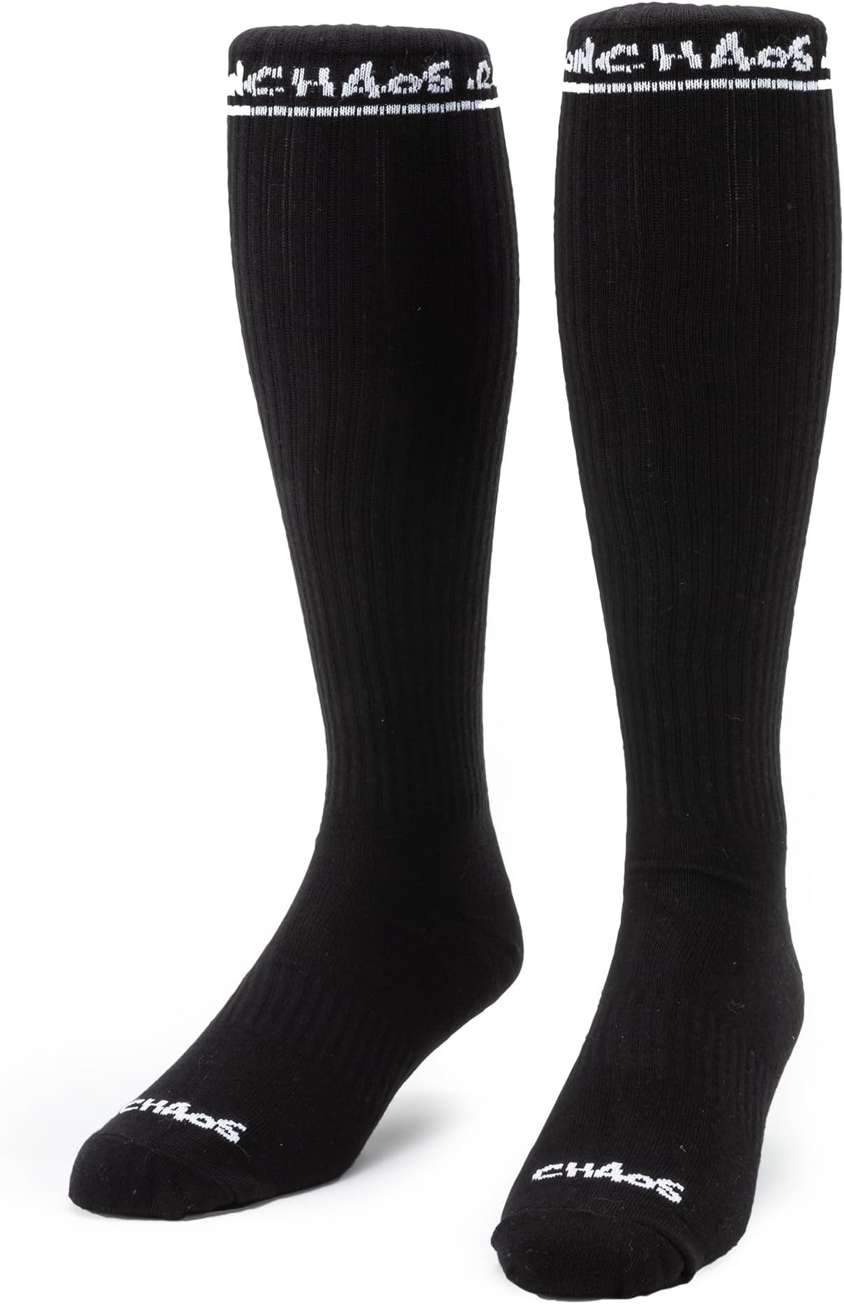 Iron Chaos - Knee-High Powerlifting Deadlift Socks - Weightlifting Compression with Shin Protection