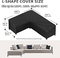 Vista 2 de iBirdie Funda para Muebles de Patio Exterior que se Ajusta a Sofás Seccionales en Forma de L de 100" x 130", 99" x 128", 98" x 126", Impermeable