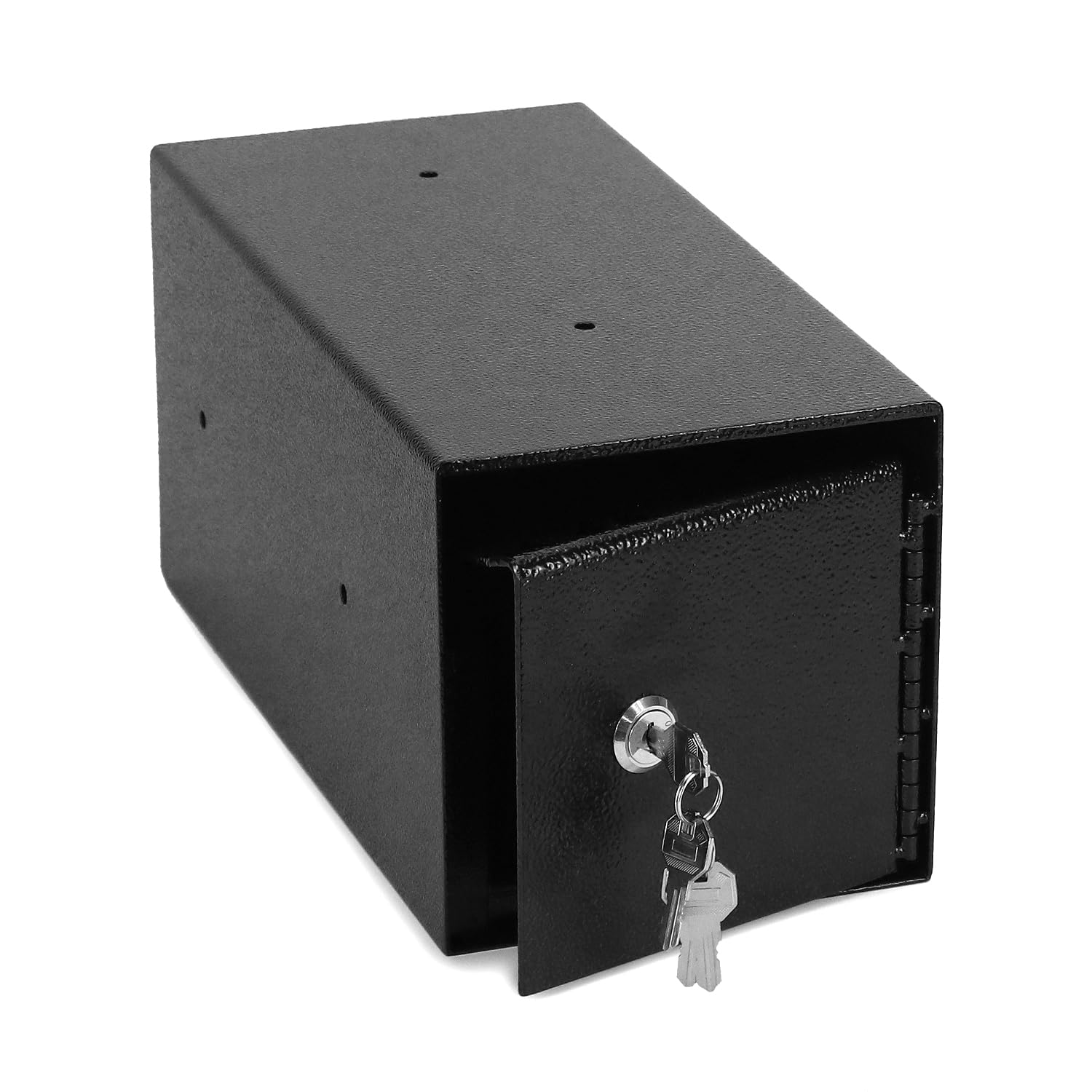 QWORK Caja fuerte resistente con 2 llaves, diseño de ranura unidireccional antirrobo para almacenamiento seguro de efectivo, llaves y documentos, ideal para pequeñas empresas, minoristas, iglesias y
