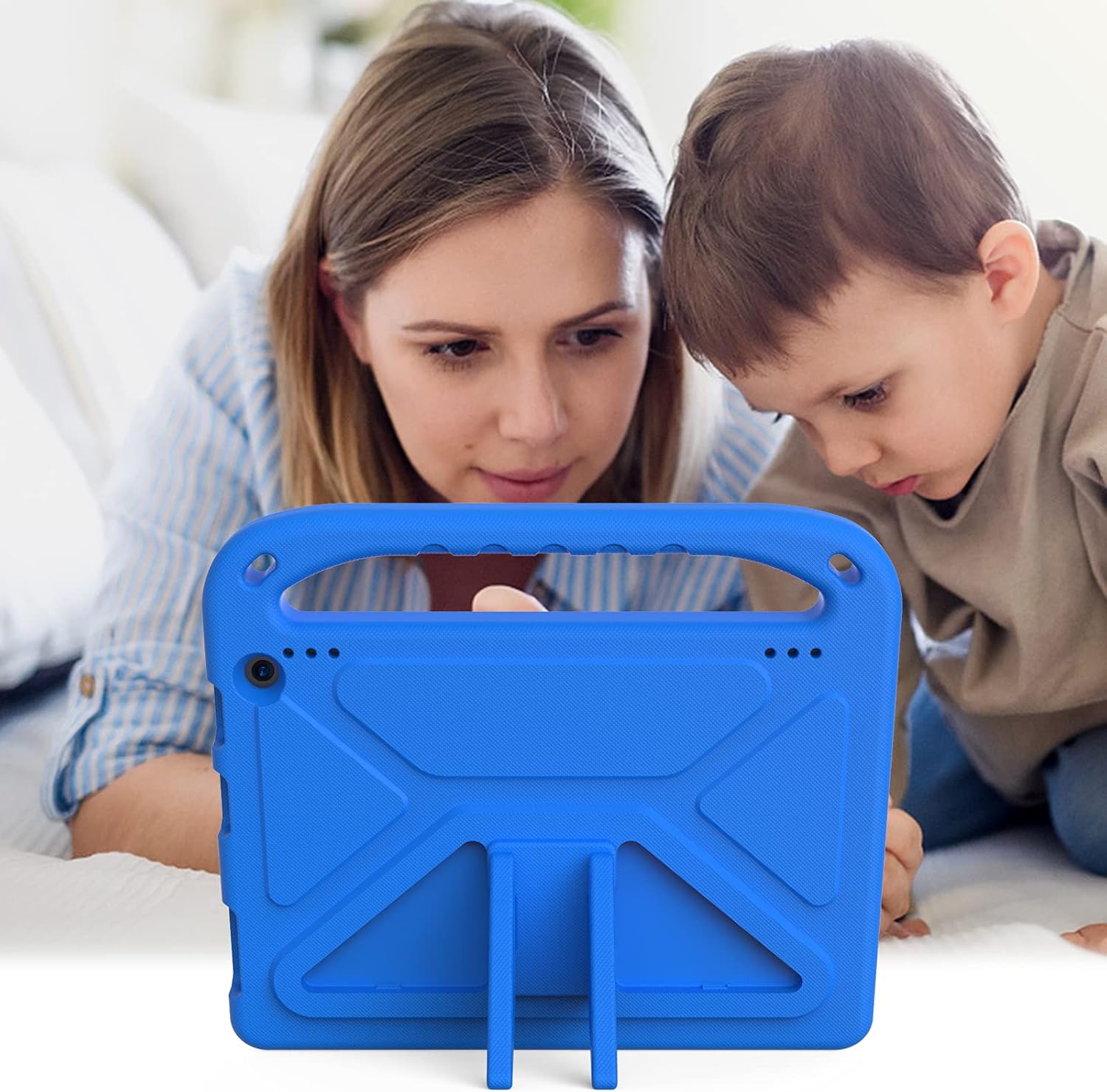 JGY Kindle Fire HD 10 2021 11th Gen Kids Case with Handle Stand Fire HD 10 Plus 2023 13th Generation 10.1 inch EVA Kid-Proof Rugged Shockproof Full Cover Kid Tablet Case for Boy Girl Kids (Blue)
