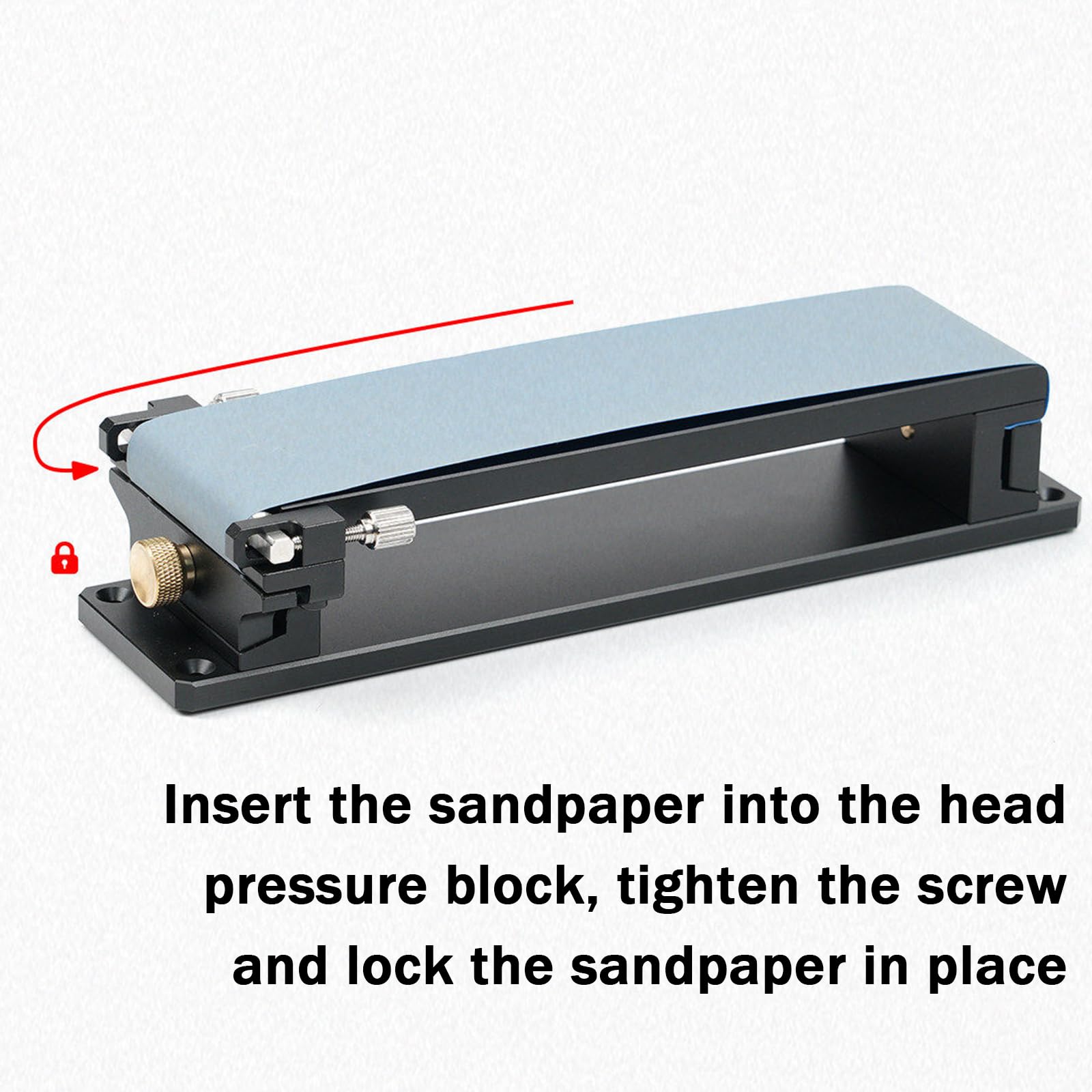 Soporte para lijadora de mano, herramienta de papel de lija antideslizante, aleación de aluminio para carpintería, manualidades de cuero y pulido de bricolaje