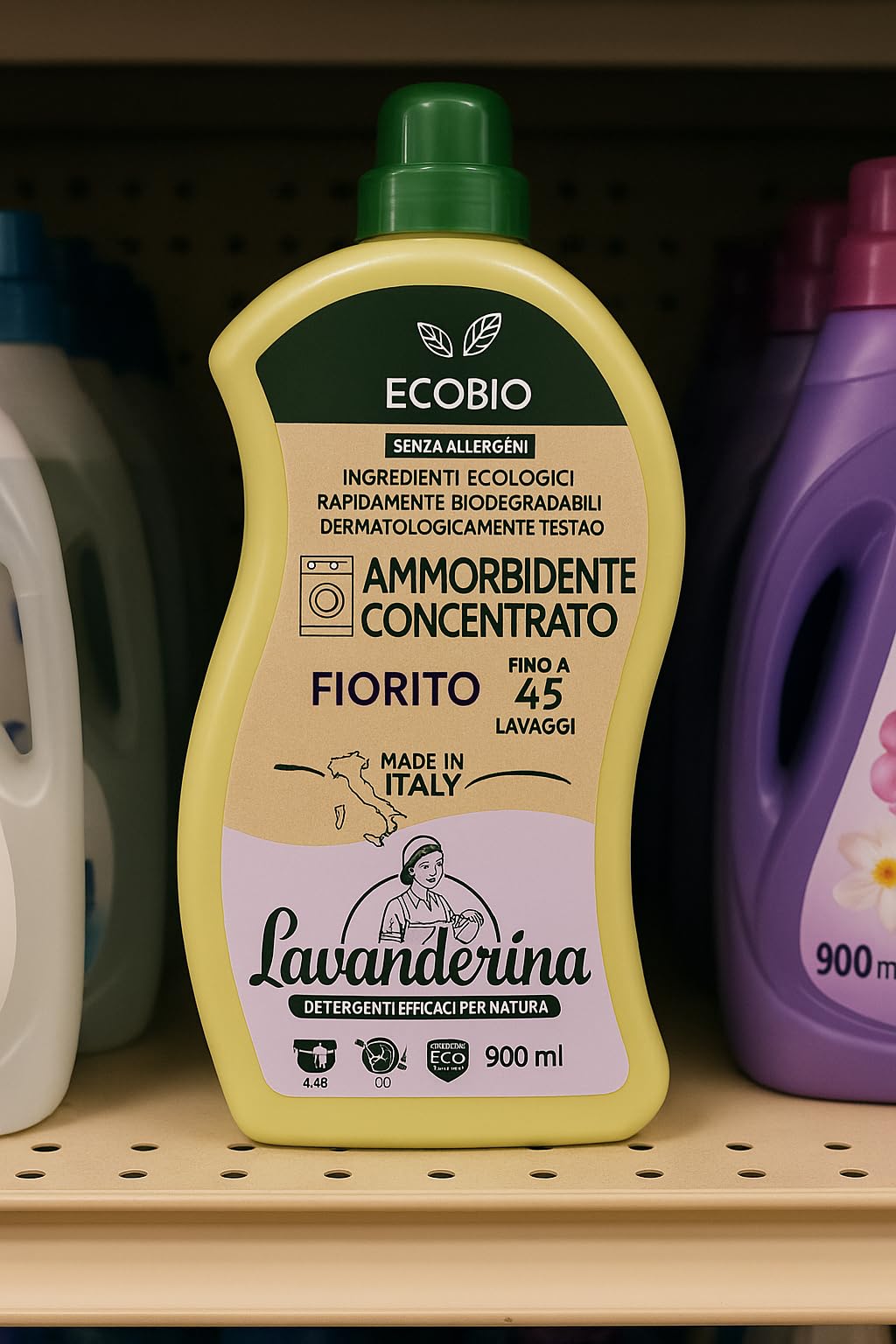 Detergenti Ecologici per Casa e Bucato – A Scelta tra Lavatrice, Ammorbidente, Piatti, Sgrassatore e Multisuperficie, Concentrati o in Ecobusta (10 Pezzi Ammorbidente 900ml – Fiorito)