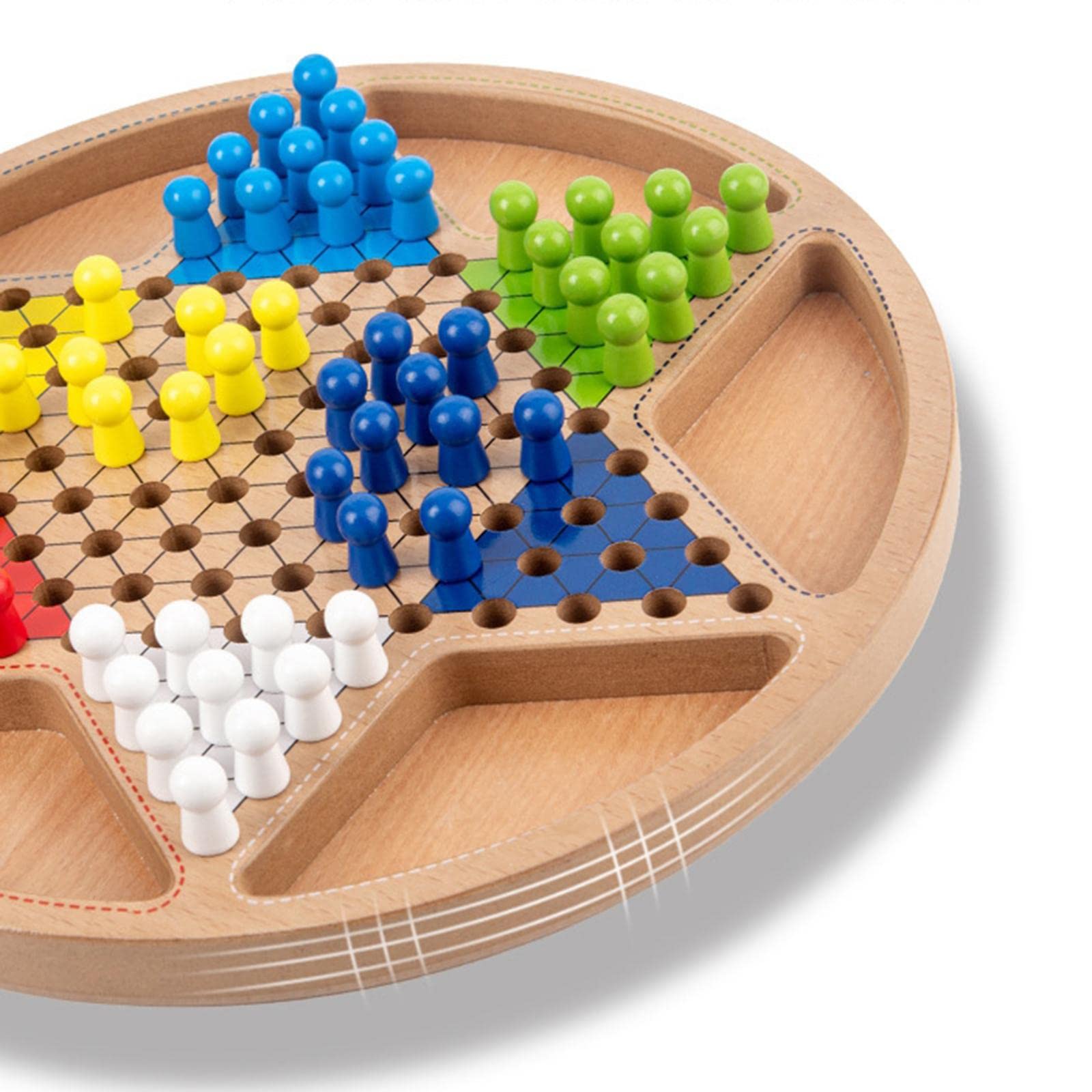 Milageto Damas Chinas Juego de Mesa Educativo Tablero Fichas Dados Materiales Seguros Y Sin Bordes Desarrolla Pensamiento Y Observación Adecuado, Style1