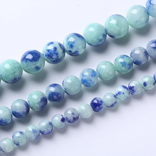 Miniatura 5 de 45 cuentas de piedra de jade persa verde natural de 0.315 pulgadas para hacer joyas, cuentas espaciadoras sueltas redondas y sueltas para bricolaje,