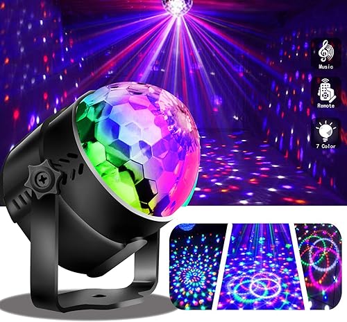 Discokugel Alviller Discolicht LED Partylicht mit Fernbedienung  Musik und Stimme Steuerung fA r Weihnachtsdekoration Zuhause Kinder Geburtstagspartys Festival Karaoke Bar Club