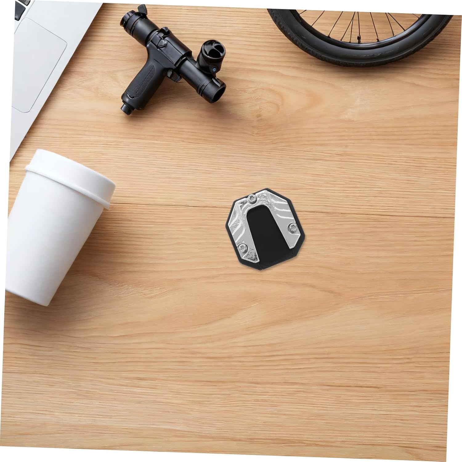 Healifty Kickstand Extension Pad Motorbike Side Stand Non-slip Plate Aluminum Alloy Foot Pegs Easy Install Motorcycle Stand Accessory