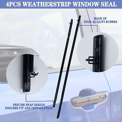 Miniatura 4 de 72450-SNA-A01 - Moldura para ventana de automóvil, 4 unidades, sello de ventana compatible con Honda Civic 2006-2011, sustituye a 72410-SNA-A01