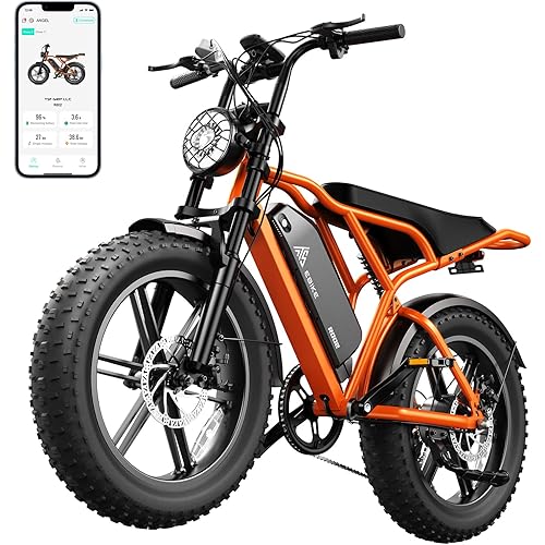TST Electric Bike for Adults 1500W Peak 20" Fat Tire All-Terrain E-Bike 60/110 Miles 28 MPH Electric Dirt Bike - 48V 15/25 AH Battery Tested to UL 2849 Powered Electric Bicycle
